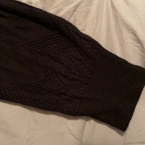 Loft Medium Knit Black 3/4 Sleeve Cardigan - Picture 5 of 6